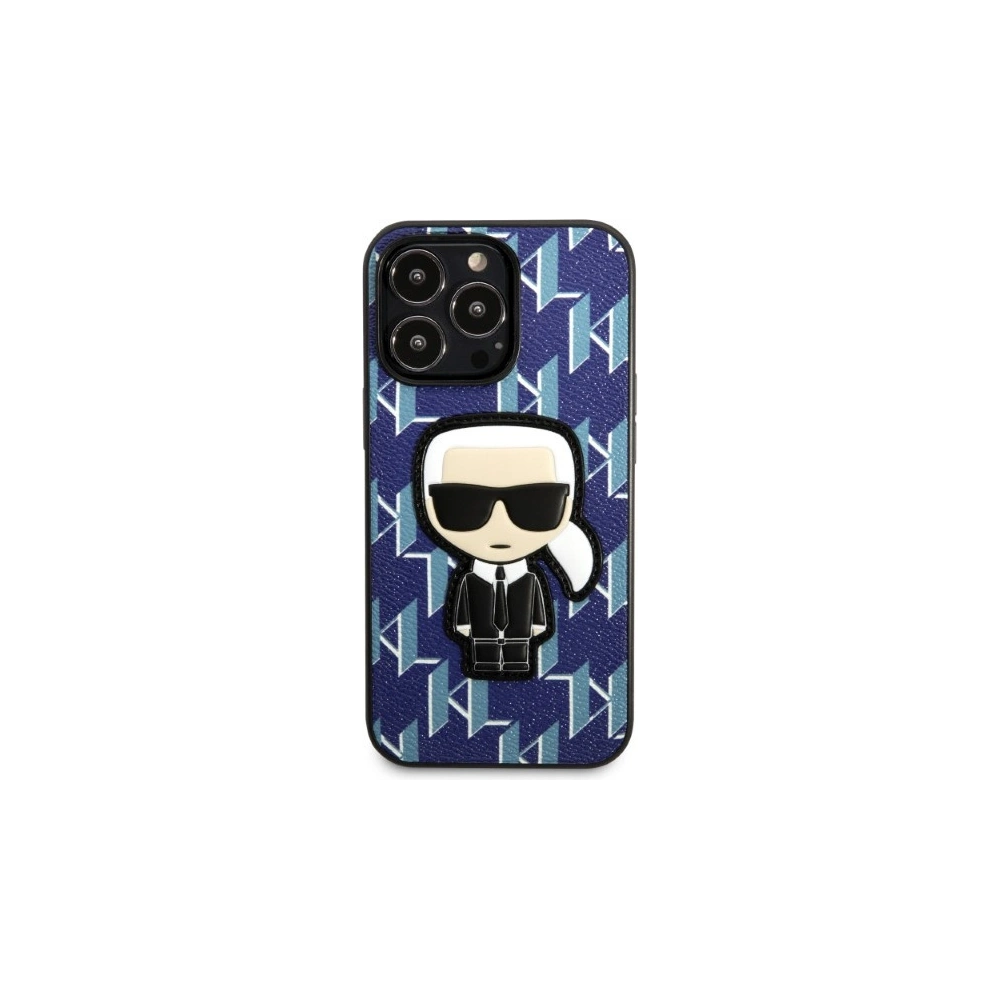 Etui Karl Lagerfeld KLHCP13XPMNIKBL Apple iPhone 13 Pro Max hardcase niebieski/blue Monogram Ikonik Patch