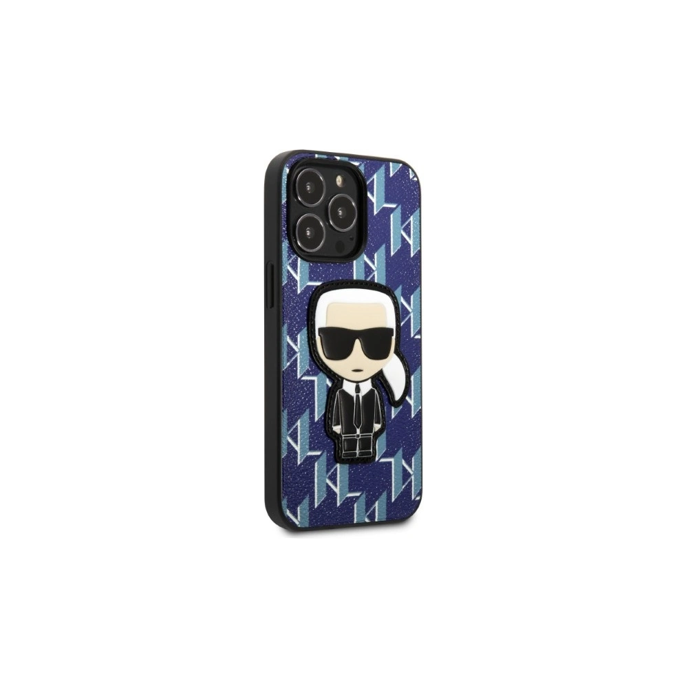 Etui Karl Lagerfeld KLHCP13XPMNIKBL Apple iPhone 13 Pro Max hardcase niebieski/blue Monogram Ikonik Patch