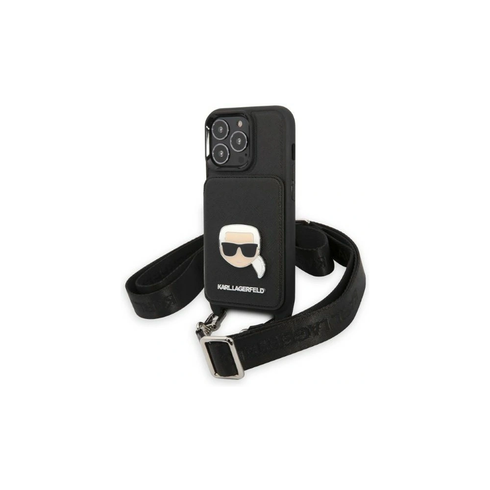 Etui Karl Lagerfeld KLHCP13XSAKHPK Apple iPhone 13 Pro Max hardcase Saffiano Metal Karl Head