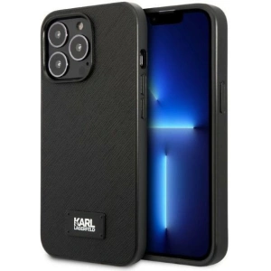 Buy Karl Lagerfeld KLHCP13XSFMP2K Apple iPhone 13 Pro Max hardcase black Saffiano Plaque - KLD1392 - {ean13} - Home Screen Store Europe