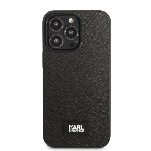 Buy Karl Lagerfeld KLHCP13XSFMP2K Apple iPhone 13 Pro Max hardcase black Saffiano Plaque - KLD1392 - {ean13} - Home Screen Store Europe