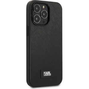Buy Karl Lagerfeld KLHCP13XSFMP2K Apple iPhone 13 Pro Max hardcase black Saffiano Plaque - KLD1392 - {ean13} - Home Screen Store Europe