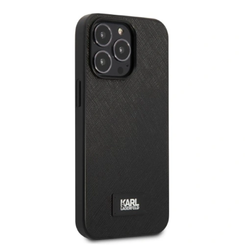Buy Karl Lagerfeld KLHCP13XSFMP2K Apple iPhone 13 Pro Max hardcase black Saffiano Plaque - KLD1392 - {ean13} - Home Screen Store Europe