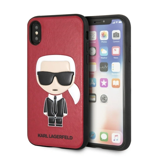 Kup Etui Karl Lagerfeld KLHCPXIKPURE Apple iPhone XS/X keménytok piros/red Ikonic Karl Fullbody - KLD1396 - {ean13} - Sklep Home Screen
