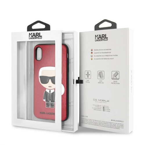 Kup Etui Karl Lagerfeld KLHCPXIKPURE Apple iPhone XS/X keménytok piros/red Ikonic Karl Fullbody - KLD1396 - {ean13} - Sklep Home Screen