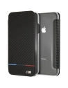 Etui BMW BMTRBKI65PUCARTCBK Apple iPhone XS Max könyv fekete/black Carbon Tricolor Stripe