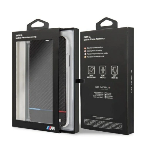Kup Case BMW BMTRBKI65PUCARTCBK Apple iPhone XS Max Buch schwarz/black Carbon Tricolor Stripe - BMW332 - {ean13} - Sklep Home Screen