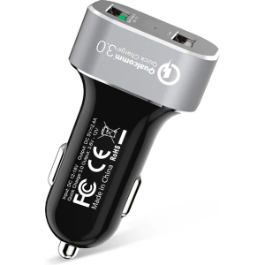 Kup Ładowarka samochodowa Crong Power Car Charger 30W USB QuickCharge 3.0 + USB 2.4A (aluminium) - CRG75 - {ean13} - Sklep Home Screen