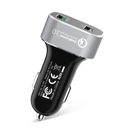 Kup Încărcător auto Crong Power Car Charger 30W USB QuickCharge 3.0 + USB 2.4A (aluminiu) - CRG75 - {ean13} - Sklep Home Screen