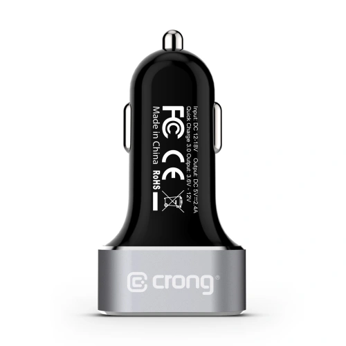 Kup Auto nabíječka Crong Power Car Charger 30W USB QuickCharge 3.0 + USB 2.4A (hliník) - CRG75 - {ean13} - Sklep Home Screen