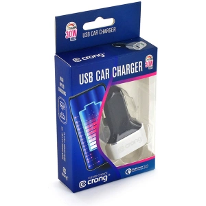 Kup Ładowarka samochodowa Crong Power Car Charger 30W USB QuickCharge 3.0 + USB 2.4A (aluminium) - CRG75 - {ean13} - Sklep Home Screen