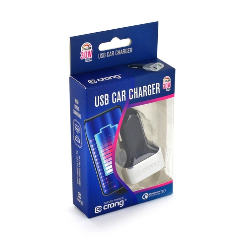 Kup Încărcător auto Crong Power Car Charger 30W USB QuickCharge 3.0 + USB 2.4A (aluminiu) - CRG75 - {ean13} - Sklep Home Screen