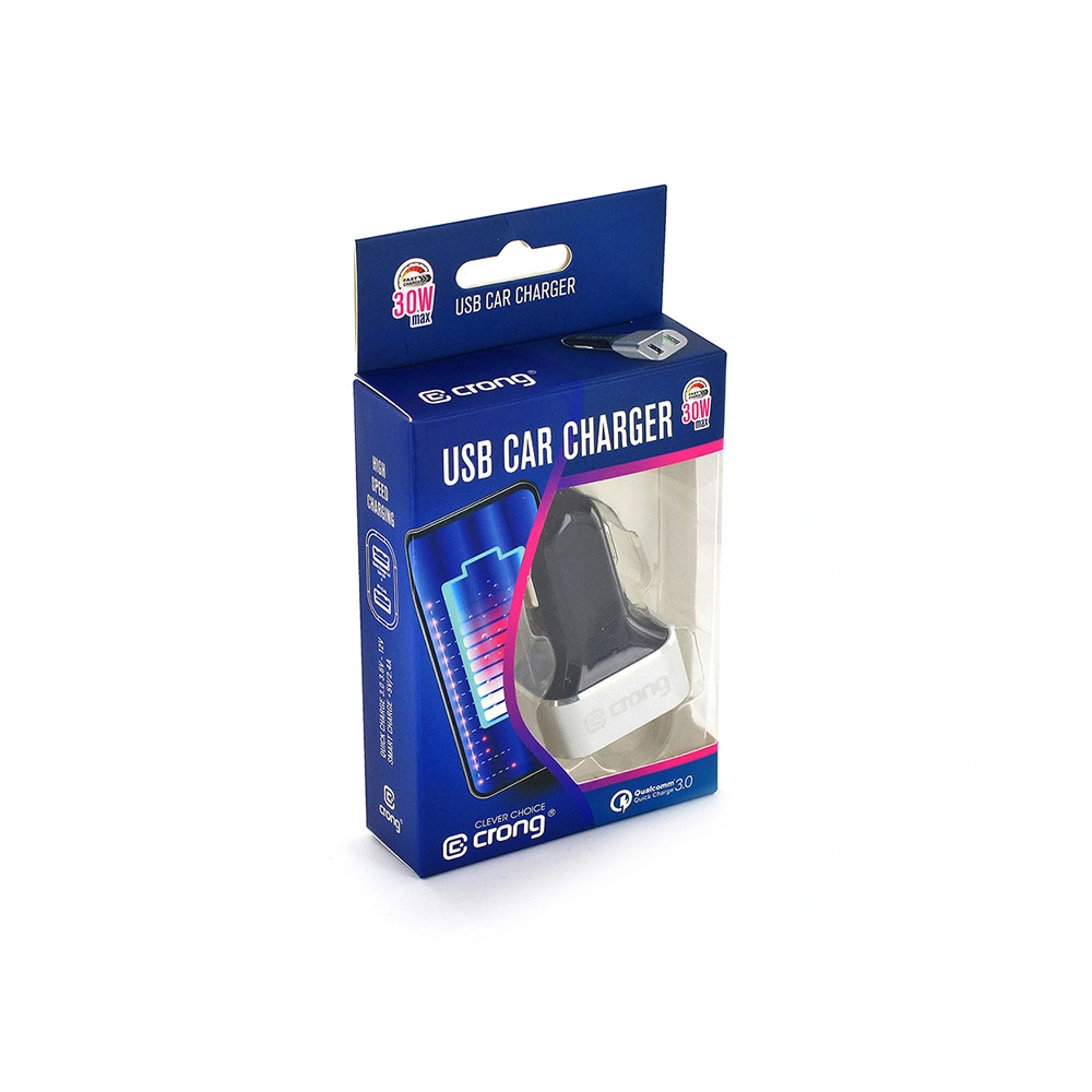 Ładowarka samochodowa Crong Power Car Charger 30W USB QuickCharge 3.0 + USB 2.4A (aluminium)