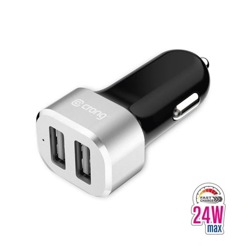 Kup Încărcător auto Crong Power Car Charger 24W 2xUSB 2.4A (aluminiu) - CRG76 - {ean13} - Sklep Home Screen