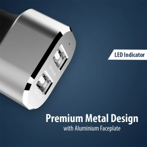 Kup Ładowarka samochodowa Crong Power Car Charger 24W 2xUSB 2.4A (aluminium) - CRG76 - {ean13} - Sklep Home Screen