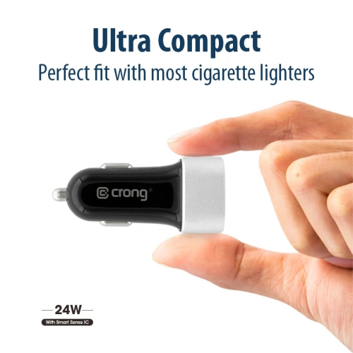 Buy Car charger Crong Power Car Charger 24W 2xUSB 2.4A (aluminum) - CRG76 - {ean13} - Home Screen Store Europe