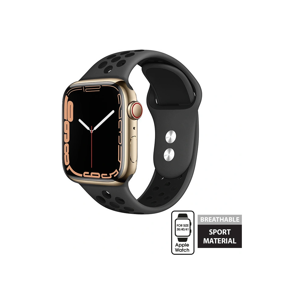 Pasek Crong Duo Sport Apple Watch 4/5/6/7/SE/8/9/10 40/41/42mm (szary/czarny)