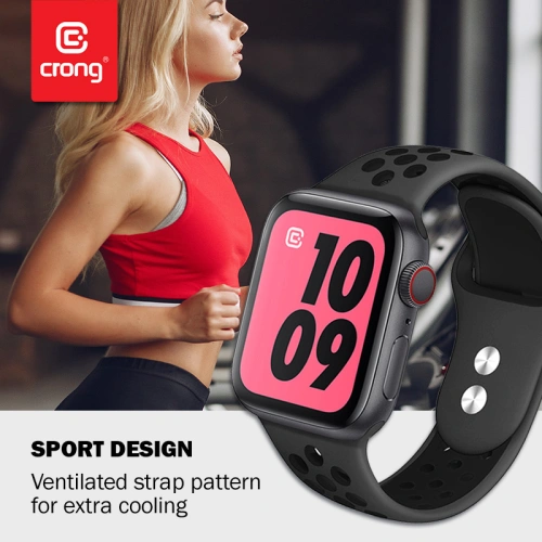 Kup Crong Duo Sport Apple Watch 4/5/6/7/SE/8/9/Ultra 44/45/49mm (grau/schwarz) - CRG140 - {ean13} - Sklep Home Screen