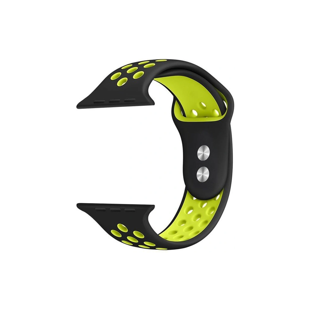 Pasek Crong Duo Sport Apple Watch 4/5/6/7/SE/8/9/10 40/41/42mm (czarny/limonkowy)