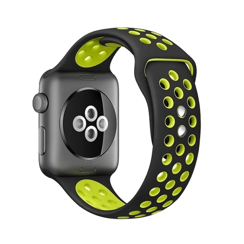 Kup Pasek Crong Duo Sport Apple Watch 4/5/6/7/SE/8/9/Ultra 44/45/49mm (fekete/lime) - CRG142 - {ean13} - Sklep Home Screen