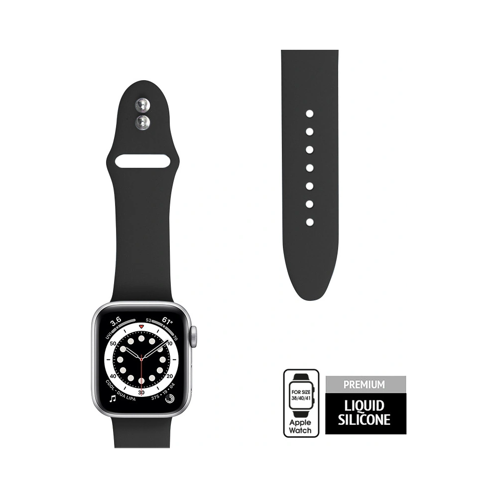 Pasek Crong Liquid Apple Watch 4/5/6/7/SE/8/9/10 40/41/42mm (czarny)