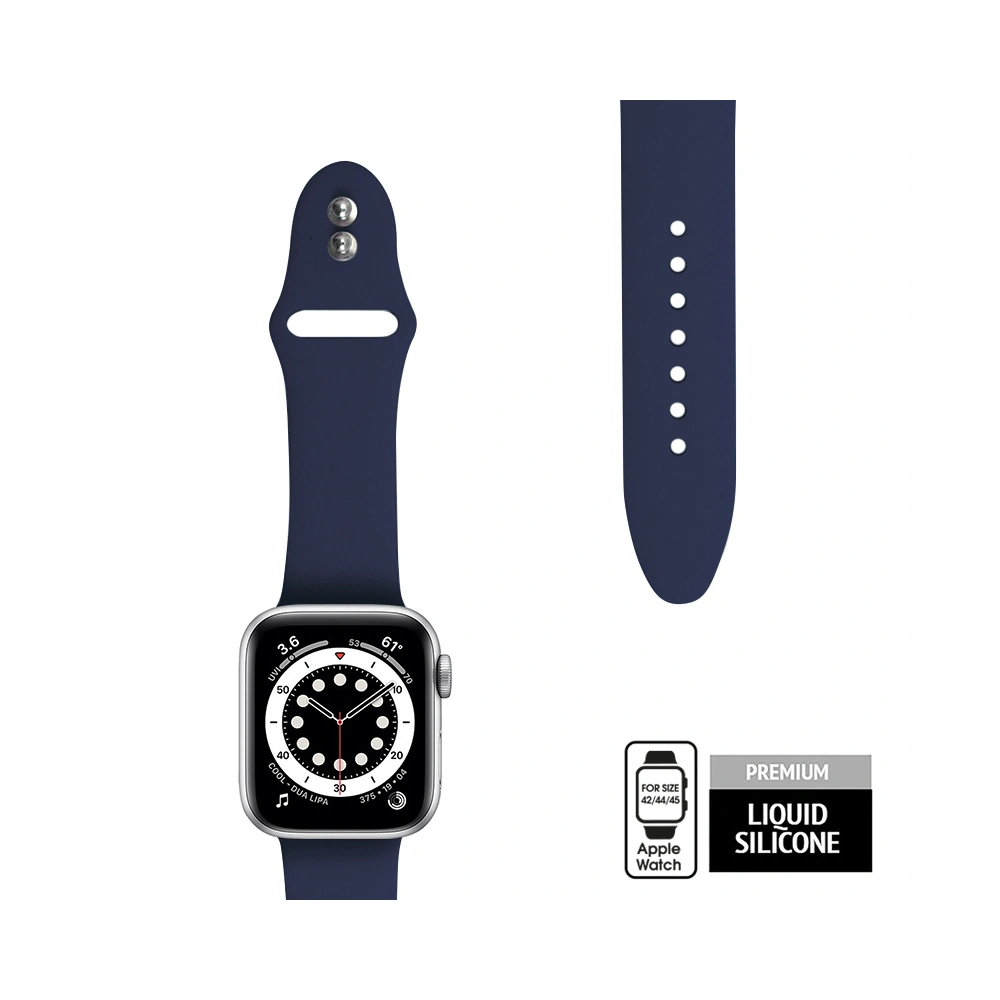 Pasek Crong Liquid Apple Watch 4/5/6/7/SE/8/9/Ultra 44/45/49mm (granatowy)