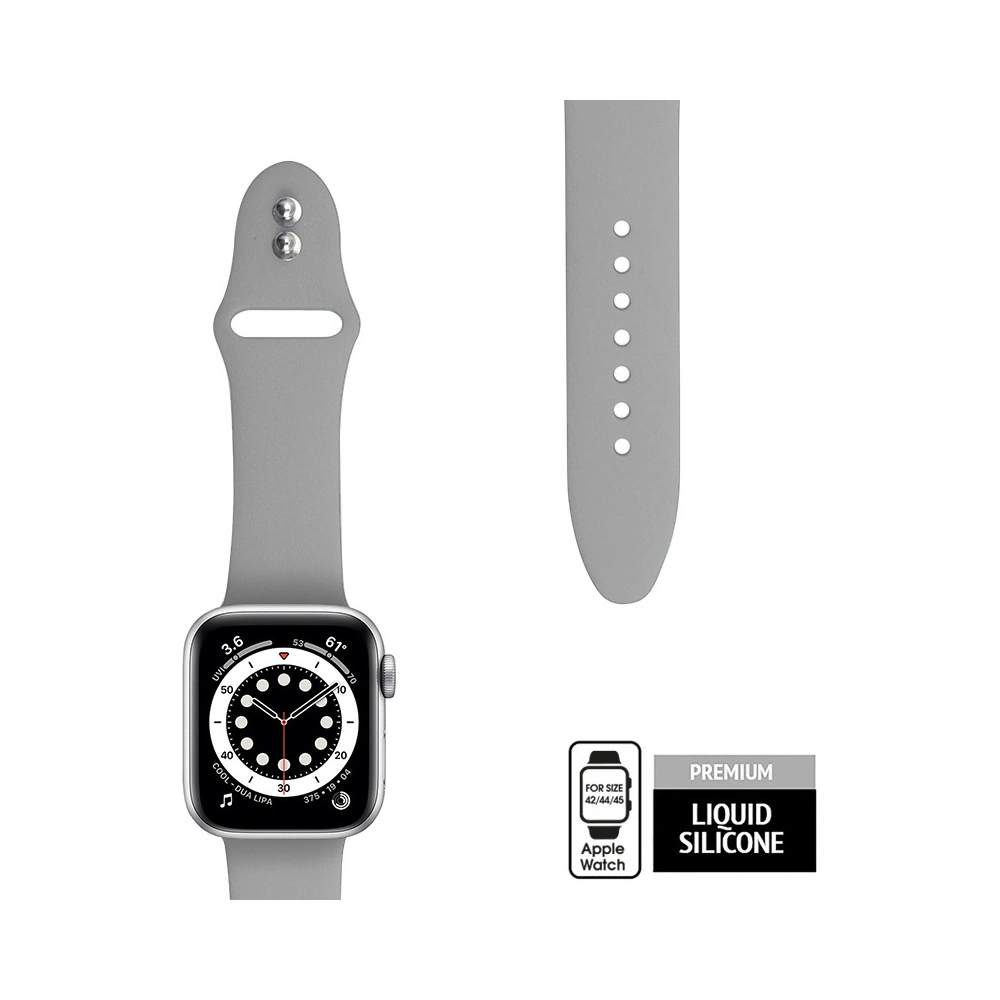 Pasek Crong Liquid Apple Watch 4/5/6/7/SE/8/9/Ultra 44/45/49mm (szary)