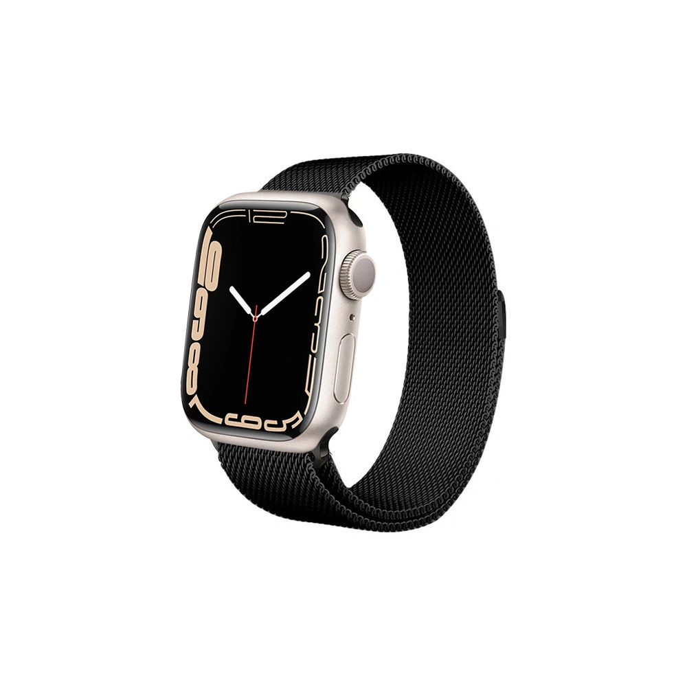 Bransoleta Crong Milano Steel Apple Watch 4/5/6/7/SE/8/9 40/41mm (czarny)