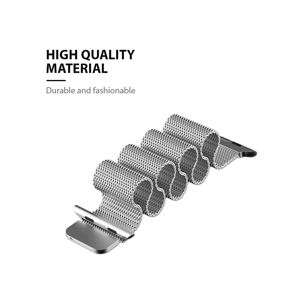 Bransoleta Crong Milano Steel Apple Watch 4/5/6/7/SE/8/9 40/41mm (czarny)