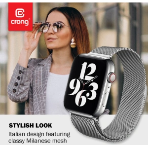 Kup Bransoleta Crong Milano Steel Apple Watch 4/5/6/7/SE/8/9 40/41mm (silber) - CRG158 - {ean13} - Sklep Home Screen