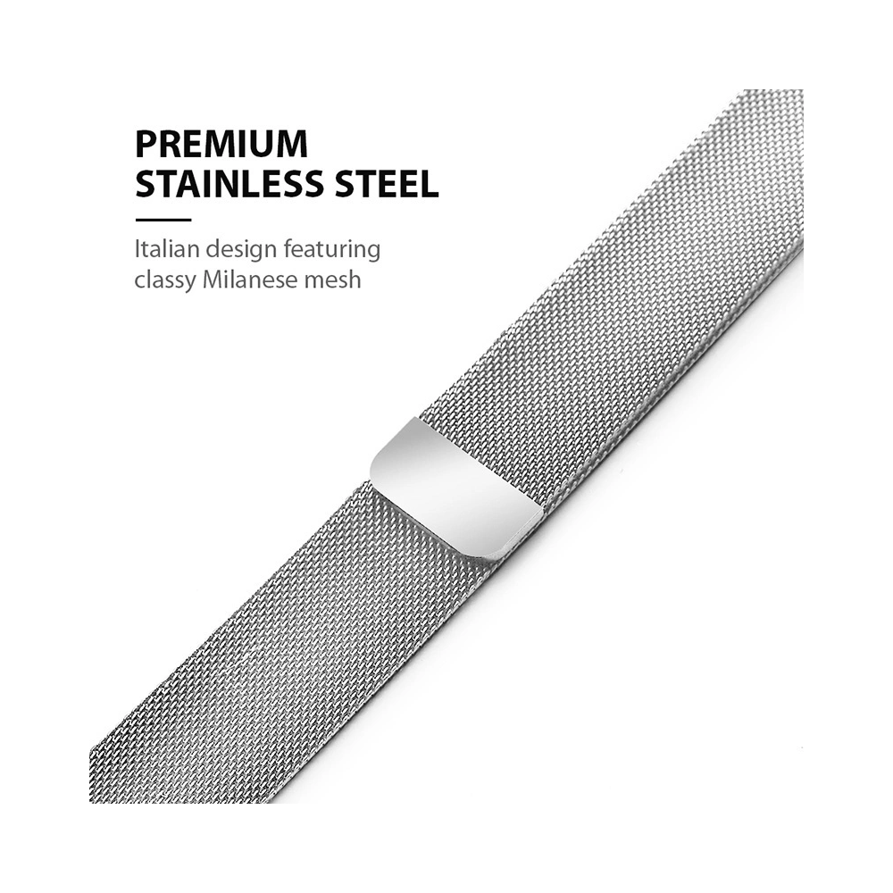 Bransoleta Crong Milano Steel Apple Watch 4/5/6/7/SE/8/9 40/41mm (srebrny)