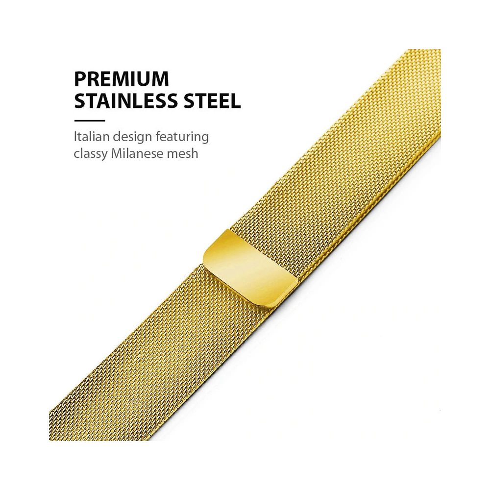 Bransoleta Crong Milano Steel Apple Watch 4/5/6/7/SE/8/9 40/41mm (złoty)