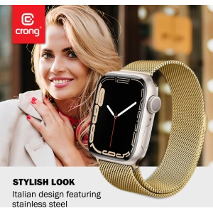 Bransoleta Crong Milano Steel Apple Watch 4/5/6/7/SE/8/9 40/41mm (zlatý)
