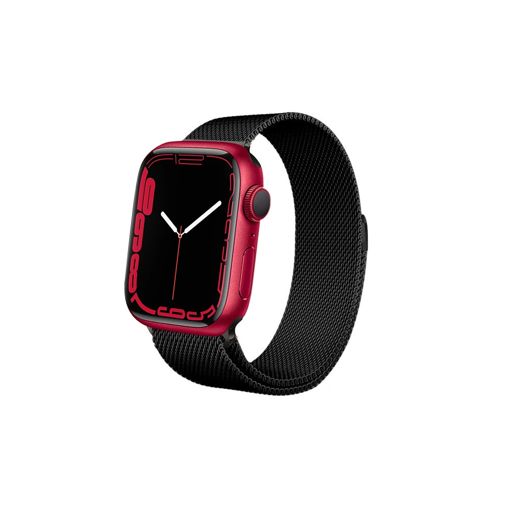 Bransoleta Crong Milano Steel Apple Watch 4/5/6/7/SE/8/9/Ultra 44/45/49mm (czarny)