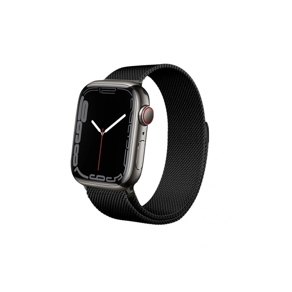 Bransoleta Crong Milano Steel Apple Watch 4/5/6/7/SE/8/9/Ultra 44/45/49mm (czarny)