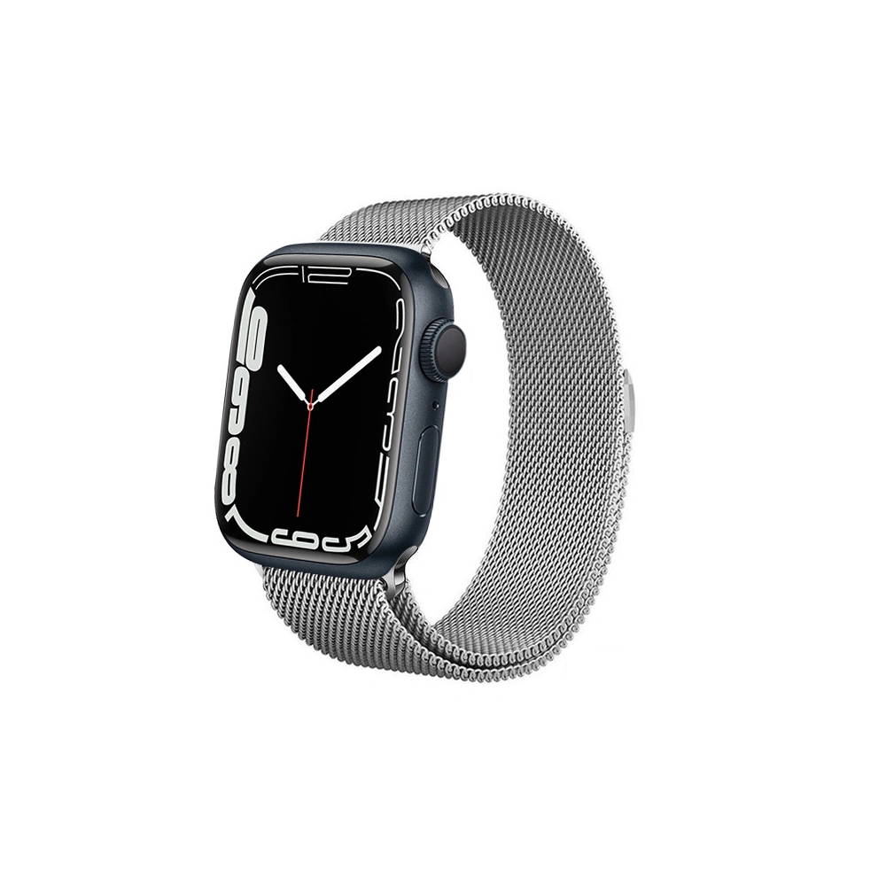 Bransoleta Crong Milano Steel Apple Watch 4/5/6/7/SE/8/9/Ultra 44/45/49mm (srebrny)