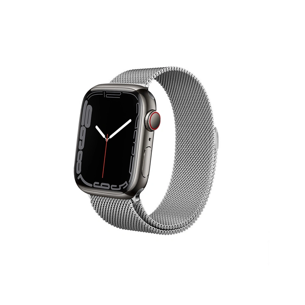 Bransoleta Crong Milano Steel Apple Watch 4/5/6/7/SE/8/9/Ultra 44/45/49mm (srebrny)