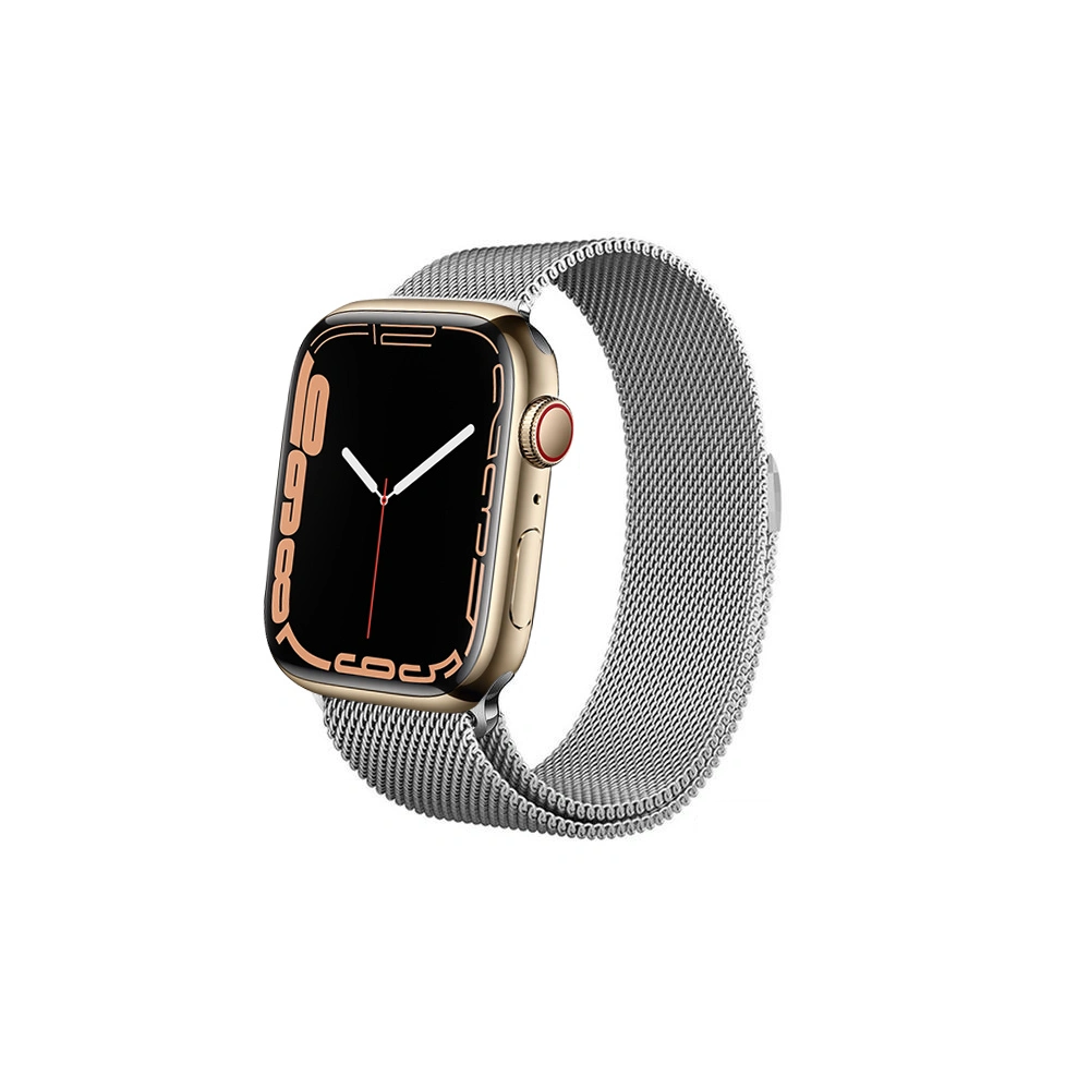 Bransoleta Crong Milano Steel Apple Watch 4/5/6/7/SE/8/9/Ultra 44/45/49mm (srebrny)