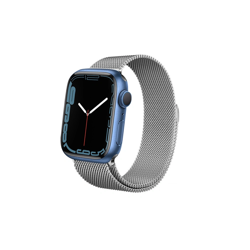Bransoleta Crong Milano Steel Apple Watch 4/5/6/7/SE/8/9/Ultra 44/45/49mm (srebrny)