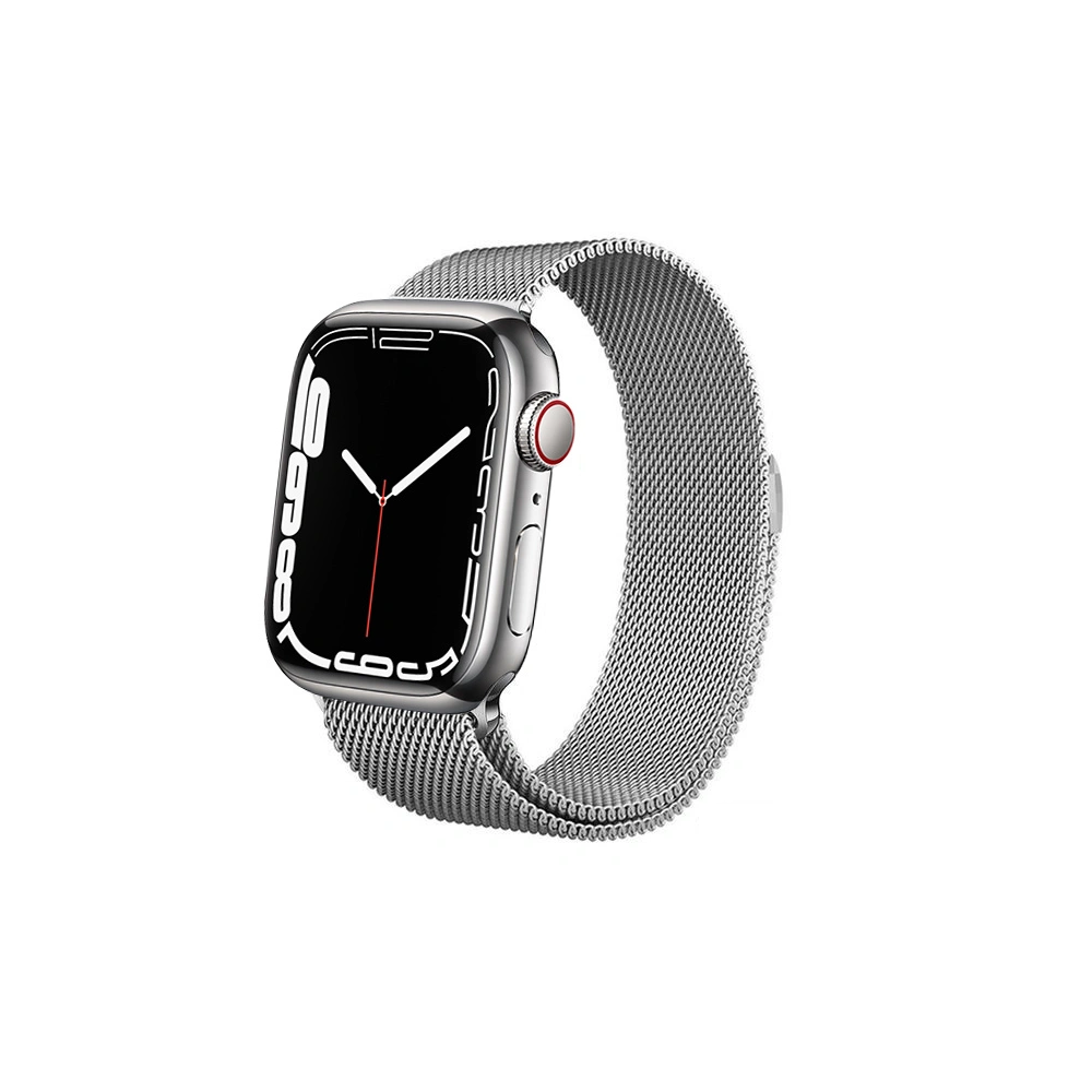 Bransoleta Crong Milano Steel Apple Watch 4/5/6/7/SE/8/9/Ultra 44/45/49mm (srebrny)
