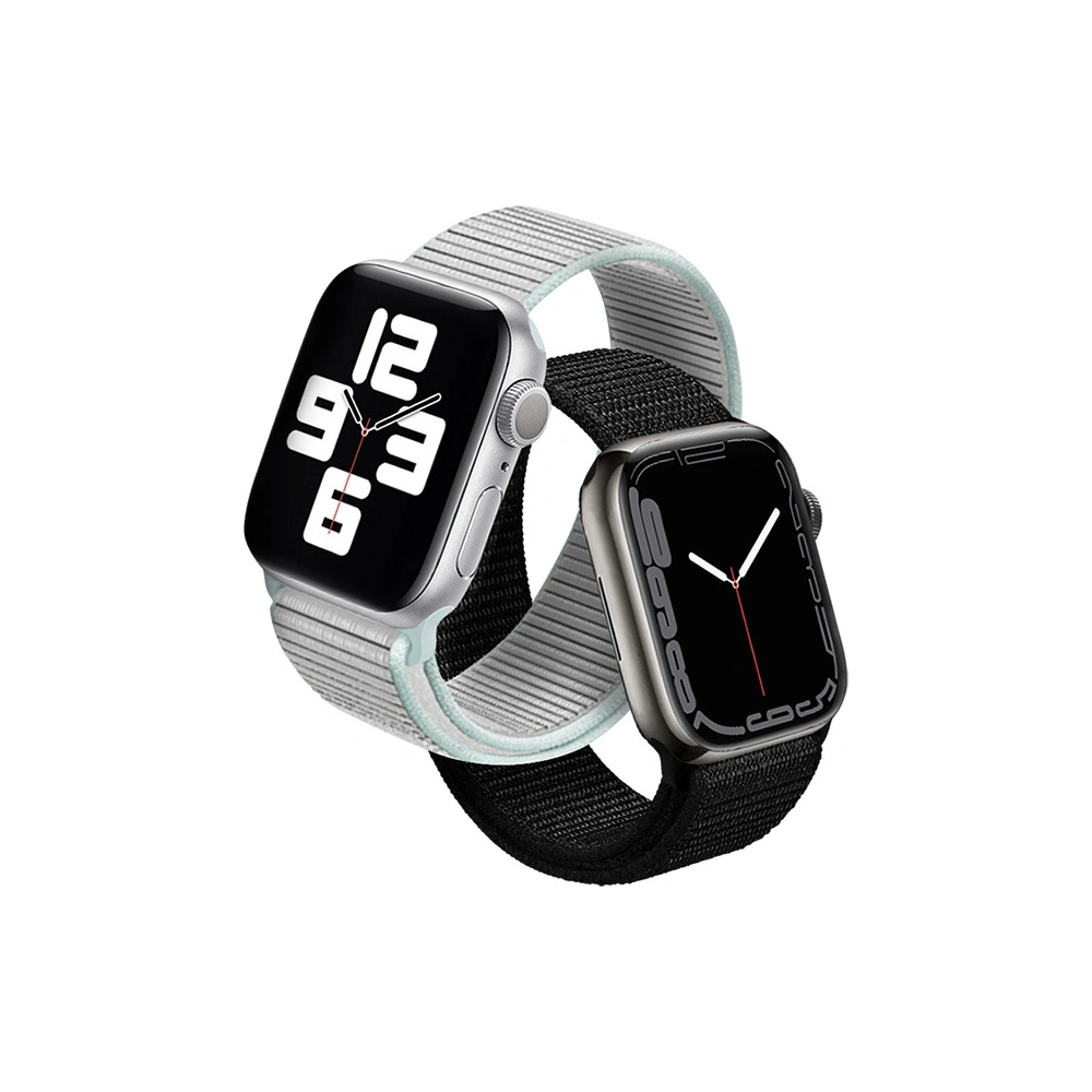 Pasek Crong Nylon Reflex Apple Watch 4/5/6/7/SE/8/9/10 40/41/42mm (czarny)