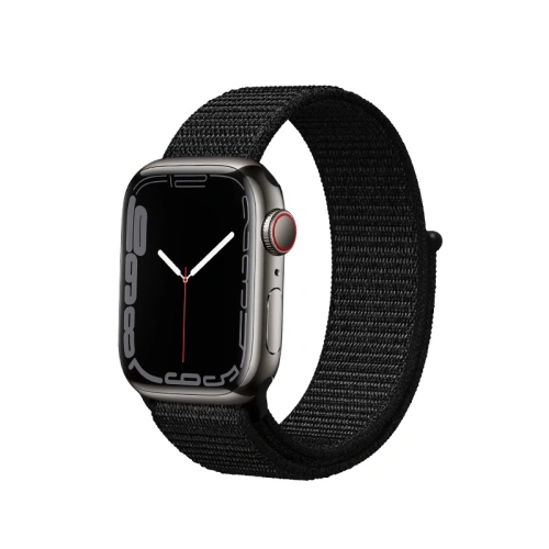 Kup Crong Nylon Reflex Apple Watch 4/5/6/7/SE/8/9/Ultra 44/45/49mm (schwarz) - CRG163 - {ean13} - Sklep Home Screen