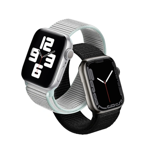 Kup Crong Nylon Reflex Apple Watch 4/5/6/7/SE/8/9/Ultra 44/45/49mm (schwarz) - CRG163 - {ean13} - Sklep Home Screen