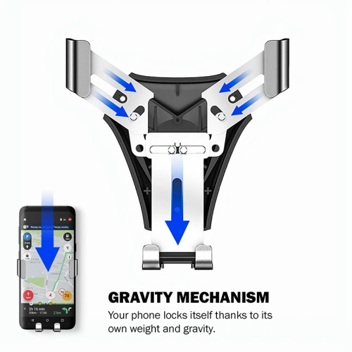 Kup Autós tartó Crong Gravity Auto-Clip Autós Tartó 4,7 - 6,5 inch (fekete) - CRG195 - {ean13} - Sklep Home Screen