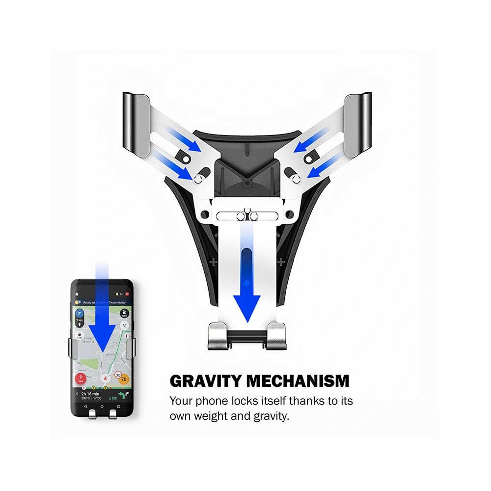 Uchwyt samochodowy Crong Gravity Auto-Clip Car Holder 4,7 - 6,5 cali (czarny)