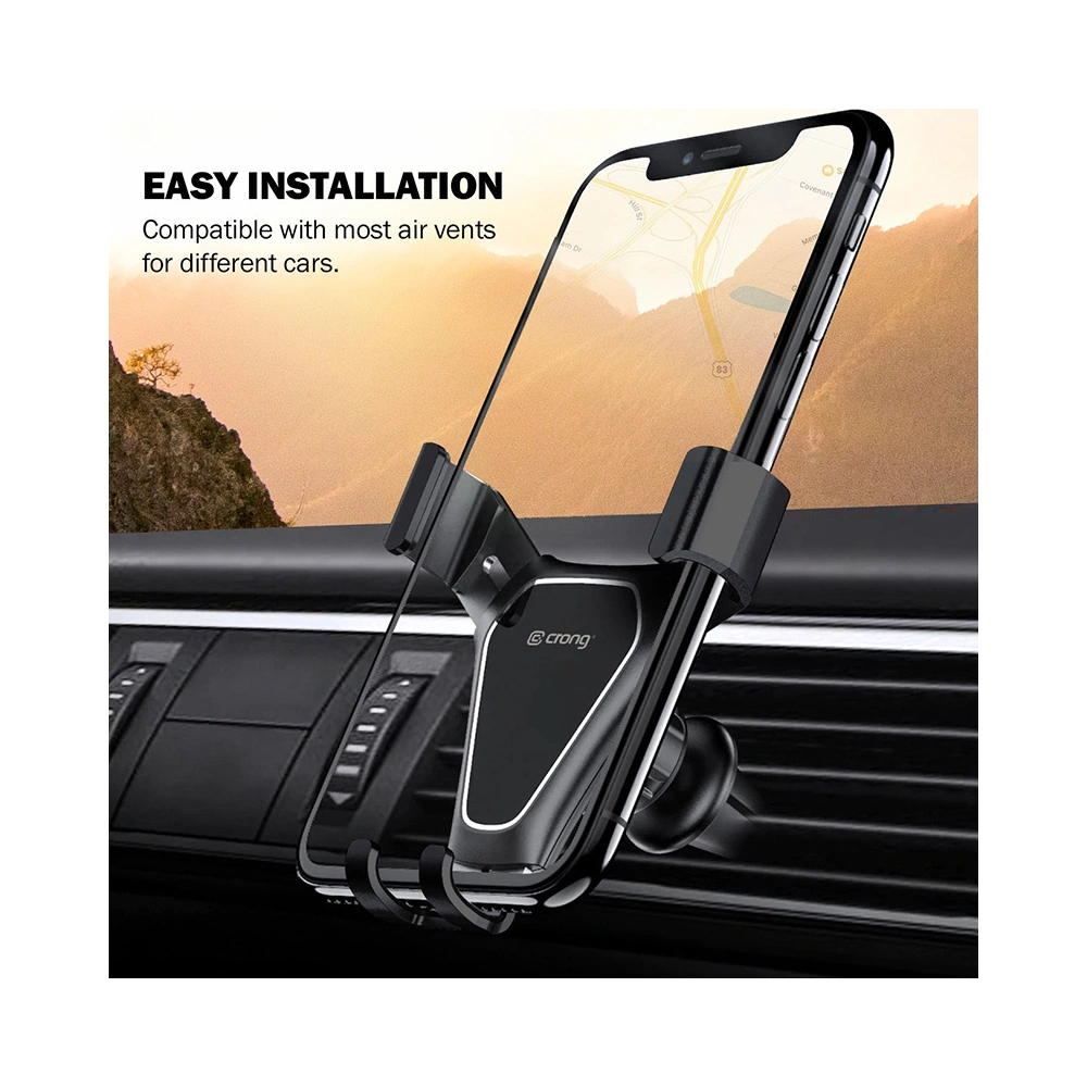 Uchwyt samochodowy Crong Gravity Auto-Clip Car Holder 4,7 - 6,5 cali (czarny)