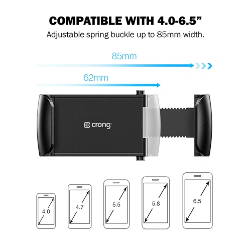 Kup Autós tartó Crong Universal Smart Car Holder 4 - 6,5 hüvelyk (fekete) - CRG197 - {ean13} - Sklep Home Screen
