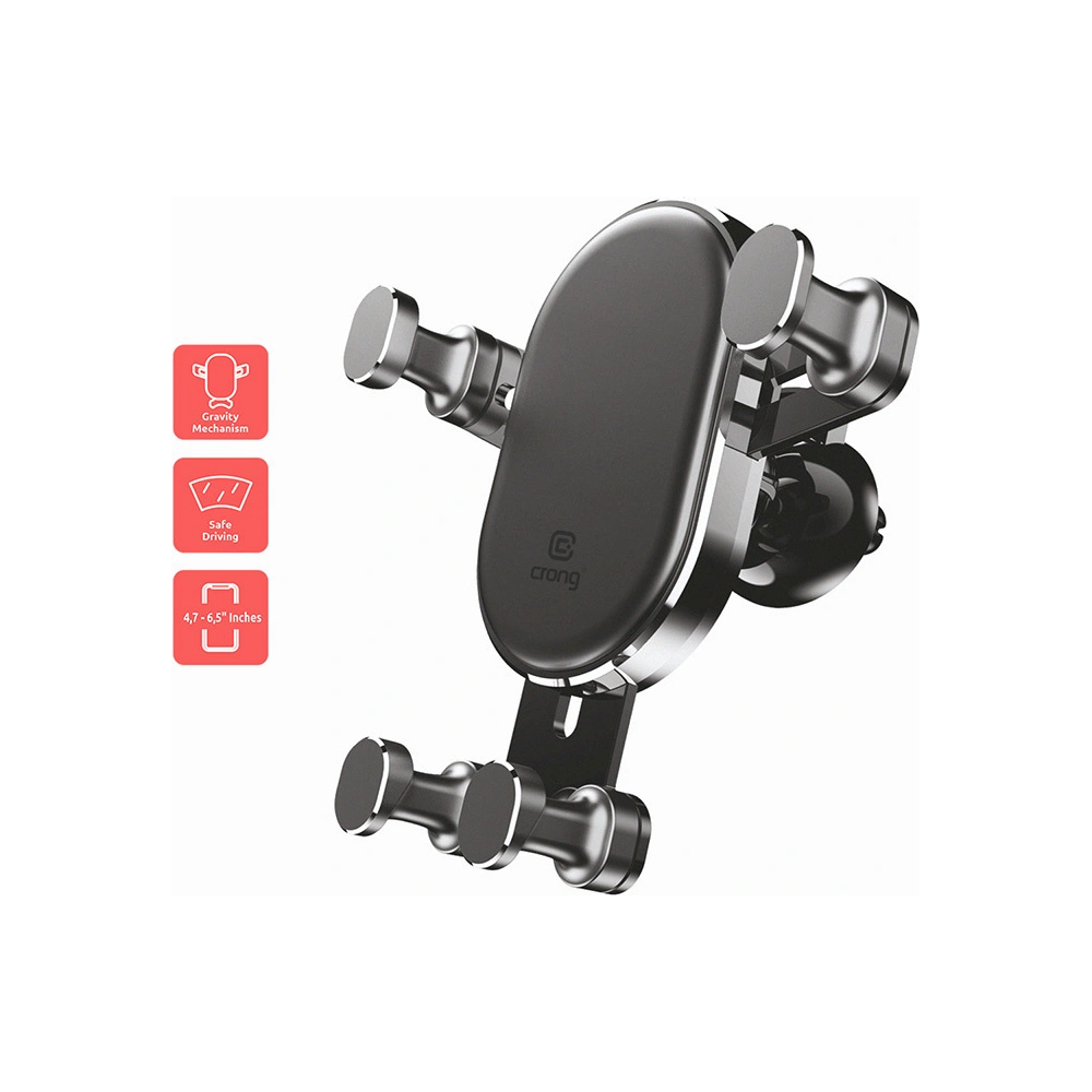 Uchwyt samochodowy Crong Gravity Auto-Lock Car Holder 4,7 - 6,5 cali (czarny)