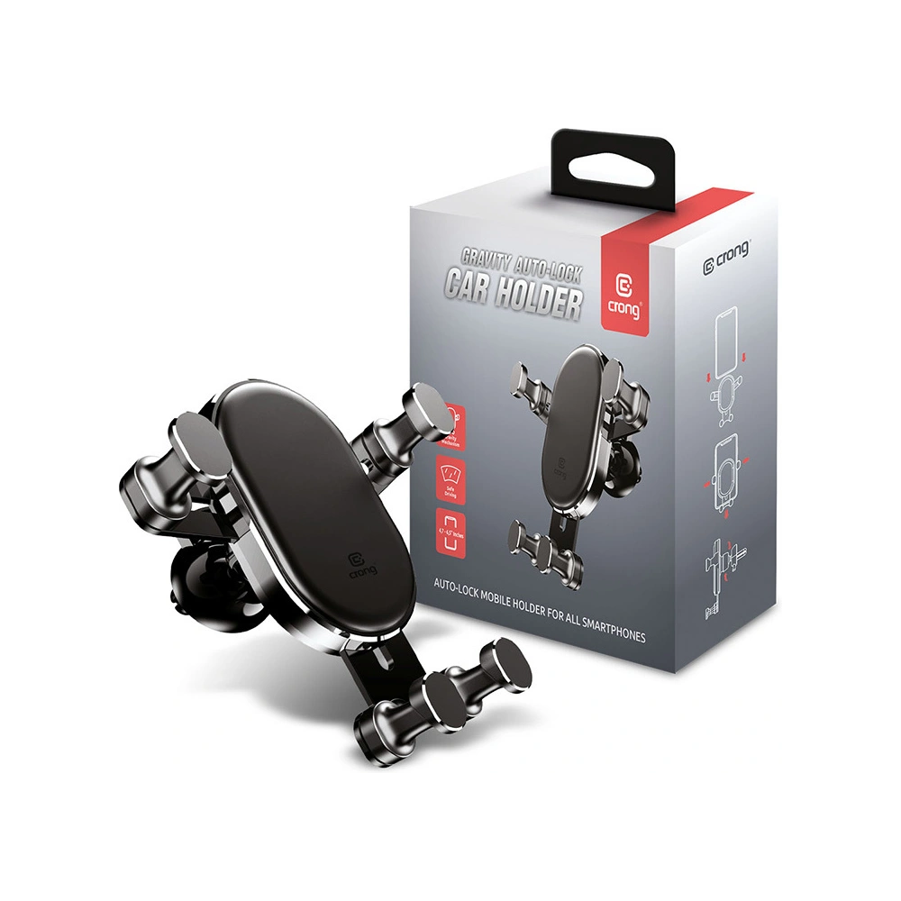 Uchwyt samochodowy Crong Gravity Auto-Lock Car Holder 4,7 - 6,5 cali (czarny)