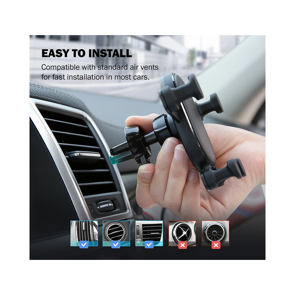 Uchwyt samochodowy Crong Gravity Auto-Lock Car Holder 4,7 - 6,5 cali (czarny)